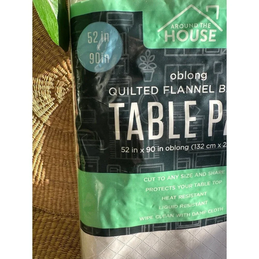Oblong Quilted Flannel backed Table Pad NEW